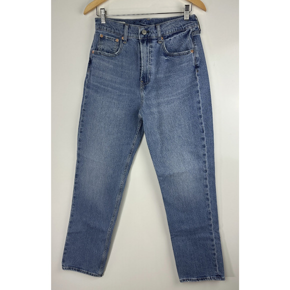 Gap Sky High Straight Leg Jeans Women's Size 8 29 Medium Indigo Blue Denim - Picture 2 of 10